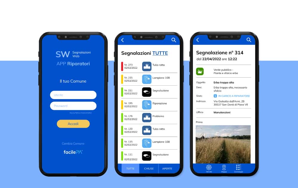 APP Riparatori gestione manutenzioni - Segnalazioni Web